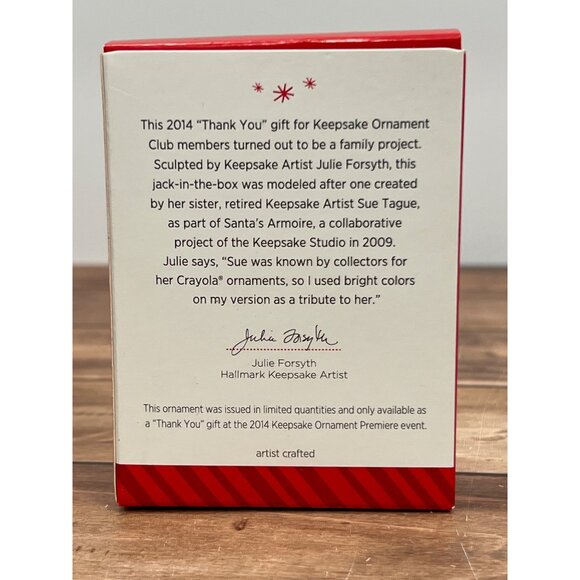 HALLMARK ORNAMENT LPR3376 A SPRINGY SURPRISE JACK IN BOX ELF BY JULIE FORSYTH - Picture 3 of 10